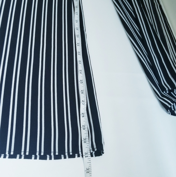 NEW RENVY Black and White Stripes with Side-Slit Wide Leg Pants NWOT - Picture 15 of 16